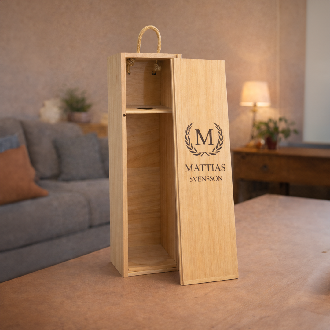 VINBOX MED PERSONLIG GRAVYR